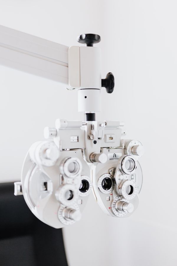 Close-up of ophthalmic eye examination equipment
